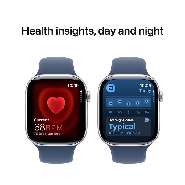 Фото - Смарт-годинник Apple Watch Series 10 GPS + eSIM 42mm Silver Aluminium Case with Denim Sport Band - S/M
