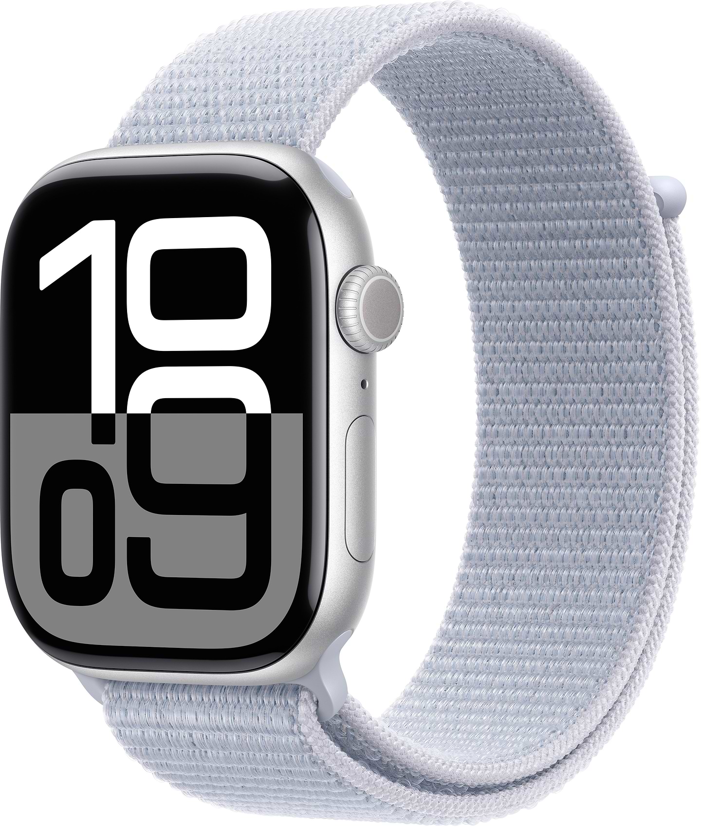 Смарт-часы Apple Watch Series 10 GPS + eSIM 42mm Silver Aluminium Case with Blue Cloud Sport Loop - Фото 1