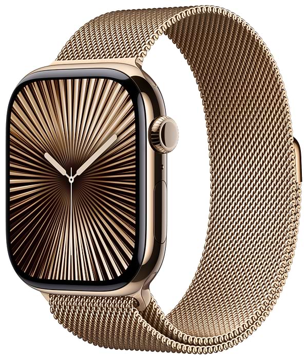 Фото - Смарт-часы Apple Watch Series 10 GPS + eSIM 46mm Gold Titanium Case with Gold Milanese Loop - S/M