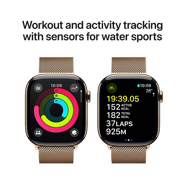 Фото - Смарт-часы Apple Watch Series 10 GPS + eSIM 46mm Gold Titanium Case with Gold Milanese Loop - S/M