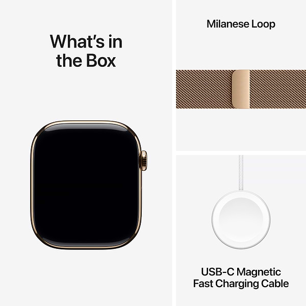 Фото - Смарт-часы Apple Watch Series 10 GPS + eSIM 46mm Gold Titanium Case with Gold Milanese Loop - S/M