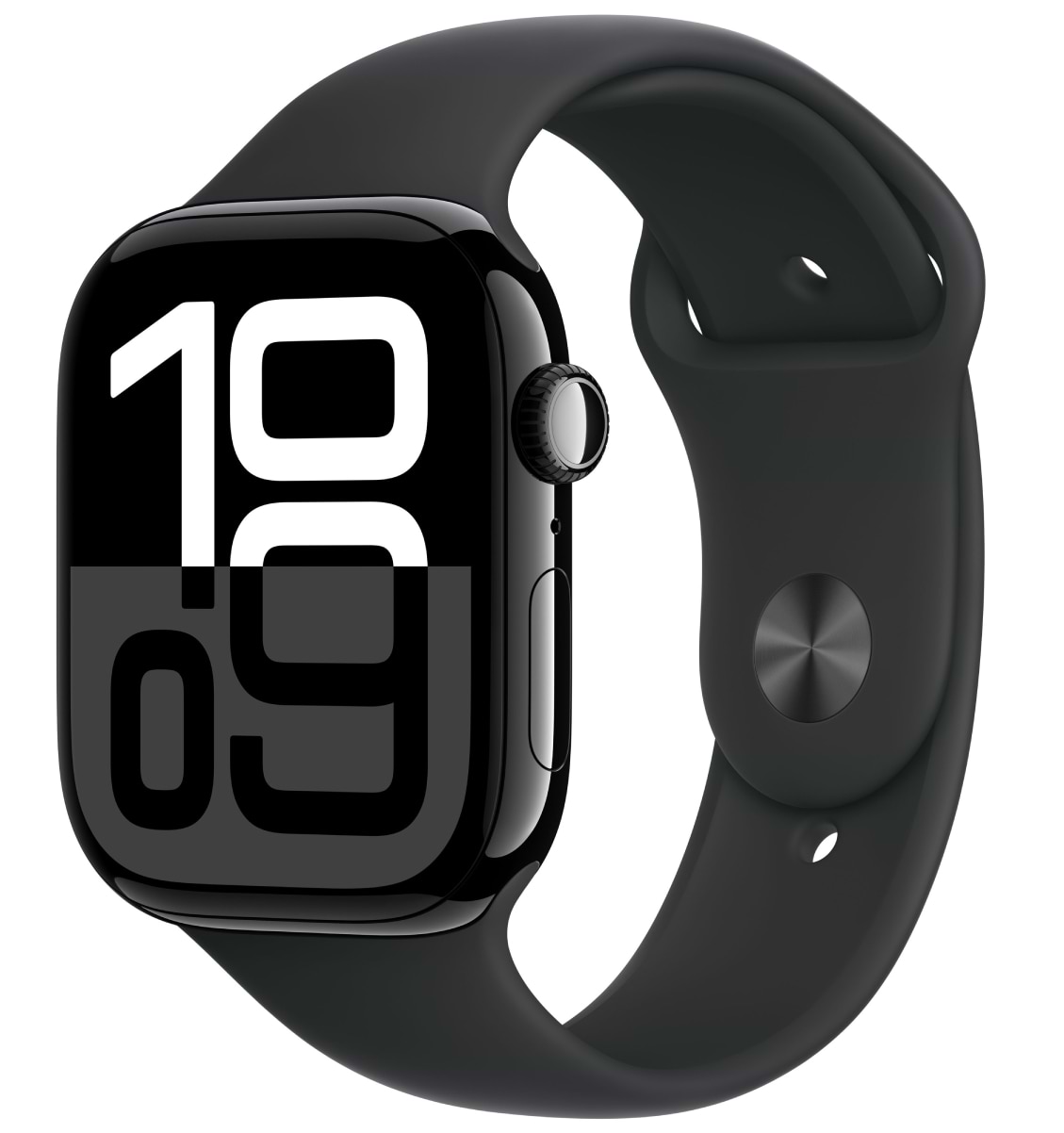 Смарт-часы Apple Watch Series 10 GPS + eSIM 46mm Jet Black Aluminium Case with Black Sport Band - M/L - Фото 1