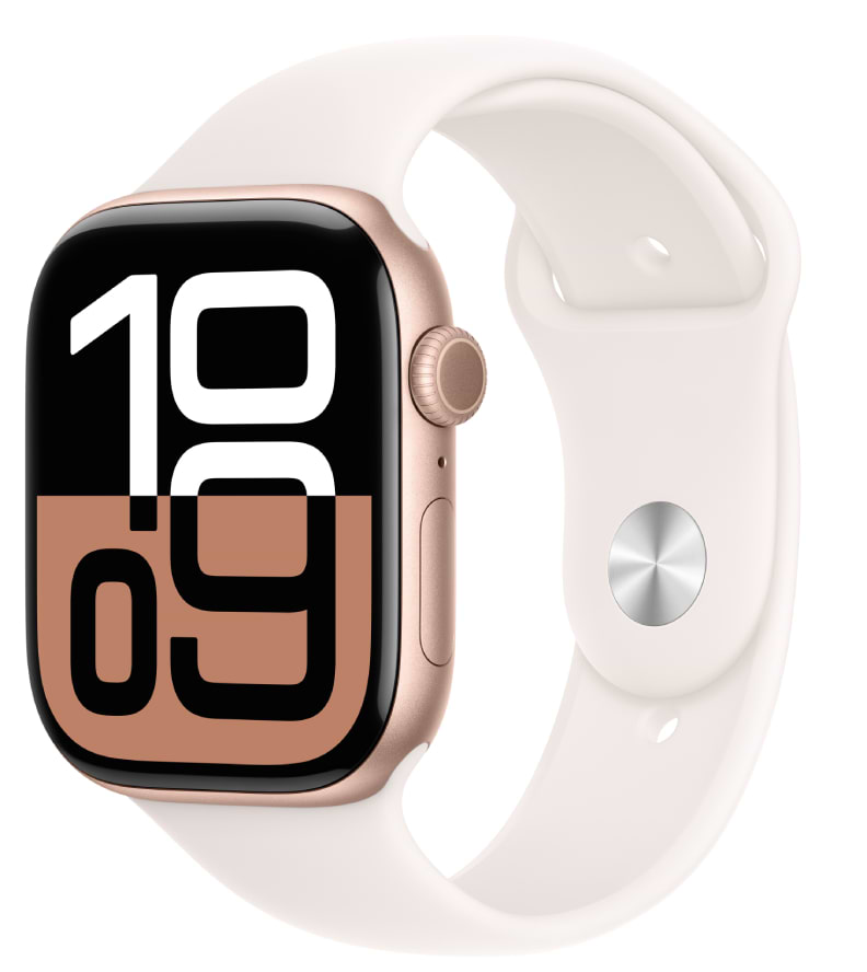 Смарт-часы Apple Watch Series 10 GPS + eSIM 46mm Rose Gold Aluminium Case with Light Blush Sport Band - M/L - Фото 1