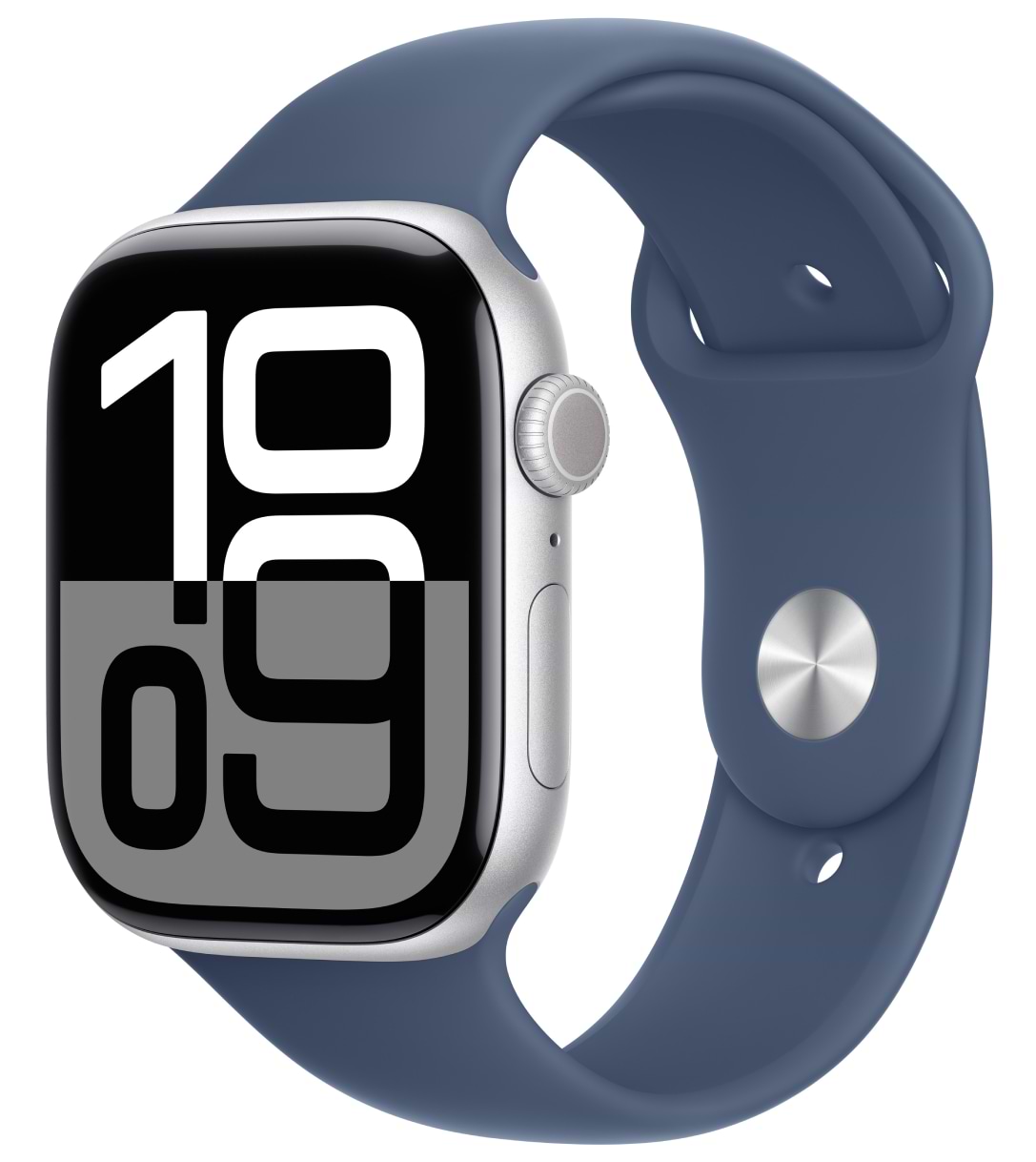 Смарт-часы Apple Watch Series 10 GPS + eSIM 46mm Silver Aluminium Case with Denim Sport Band - M/L - Фото 1