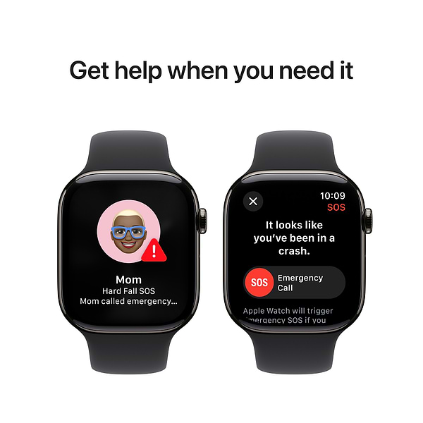 Фото - Смарт-годинник Apple Watch Series 10 GPS + eSIM 46mm Slate Titanium Case with Black Sport Band - M/L