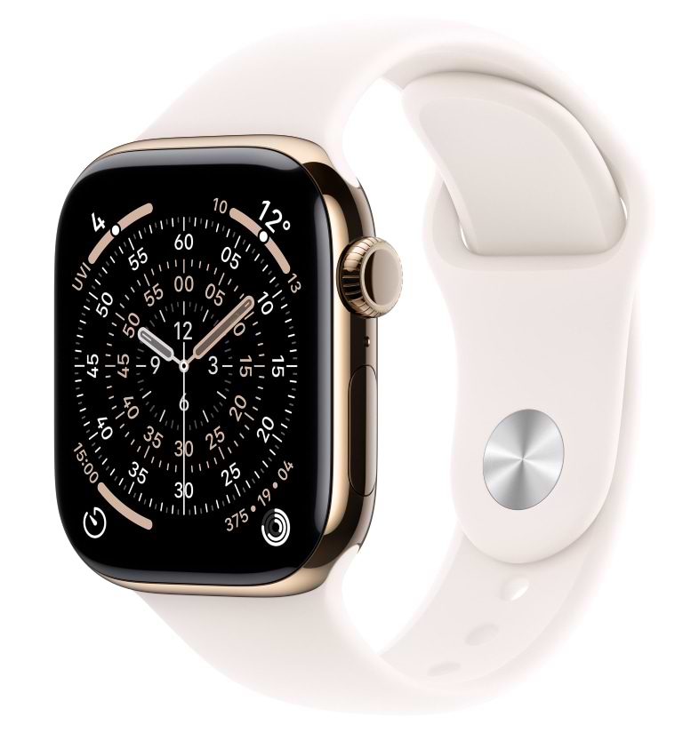 Смарт-часы Apple Watch Series 11 GPS + eSIM 42mm Gold Titanium Case with Light Blush Sport Band - S/M - Фото 1