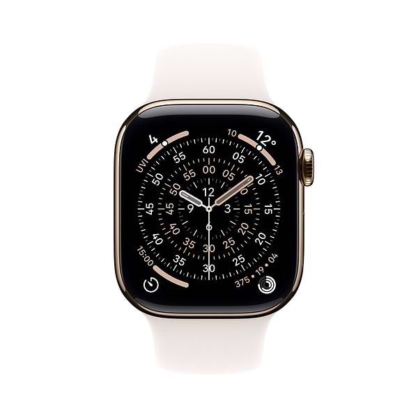 Фото - Смарт-годинник Apple Watch Series 11 GPS + eSIM 46mm Gold Titanium Case with Light Blush Sport Band - S/M