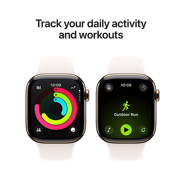 Фото - Смарт-годинник Apple Watch Series 11 GPS + eSIM 46mm Gold Titanium Case with Light Blush Sport Band - S/M