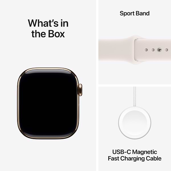 Фото - Смарт-годинник Apple Watch Series 11 GPS + eSIM 46mm Gold Titanium Case with Light Blush Sport Band - S/M