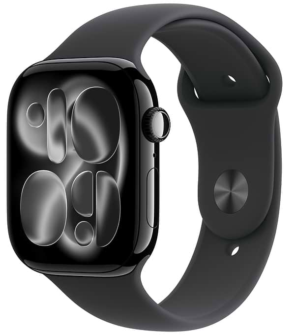 Фото - Смарт-годинник Apple Watch Series 11 GPS + eSIM 42mm Jet Black Aluminium Case with Black Sport Band - M/L Фото - Смарт-годинник Apple Watch Series 11 GPS + eSIM 42mm Jet Black Aluminium Case with Black Sport Band - M/L