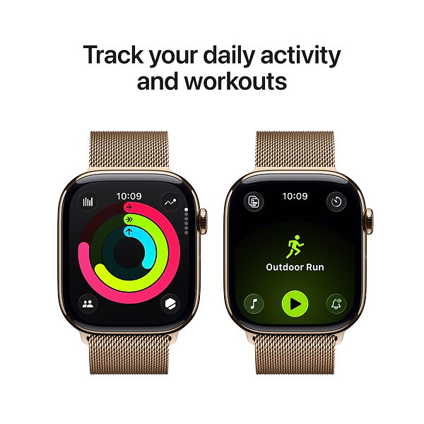 Фото - Смарт-часы Apple Watch Series 11 GPS + eSIM 46mm Gold Titanium Case with Gold Milanese Loop - M/L