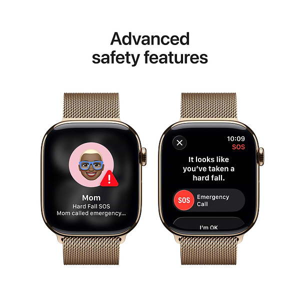 Фото - Смарт-годинник Apple Watch Series 11 GPS + eSIM 46mm Gold Titanium Case with Gold Milanese Loop - S/M