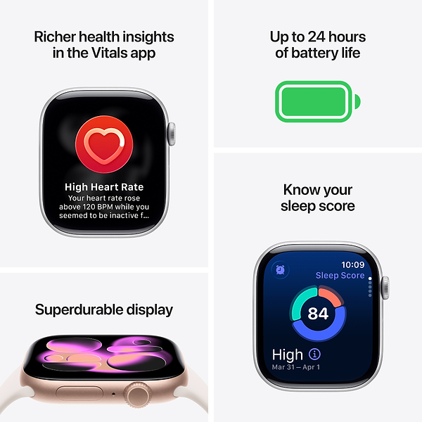Фото - Смарт-годинник Apple Watch Series 11 GPS + eSIM 46mm Slate Titanium Case with Black Sport Band - M/L