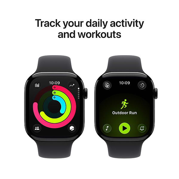 Фото - Смарт-часы Apple Watch Series 11 GPS + eSIM 46mm Jet Black Aluminium Case with Black Sport Band - M/L