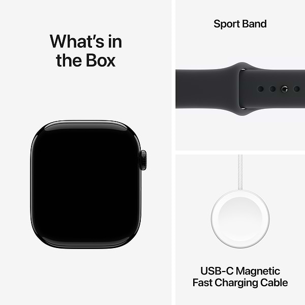 Фото - Смарт-часы Apple Watch Series 11 GPS + eSIM 46mm Jet Black Aluminium Case with Black Sport Band - M/L