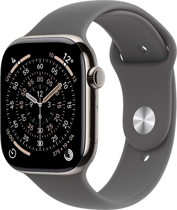 Смарт-годинник Apple Watch Series 11 GPS + eSIM 46mm Natural Titanium Case with Stone Grey Sport Band - S/M - Фото 1