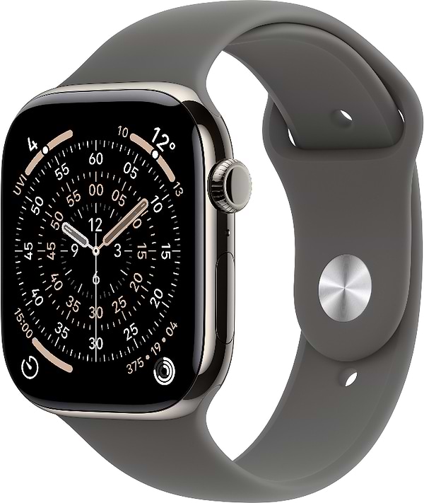 Фото - Смарт-годинник Apple Watch Series 11 GPS + eSIM 46mm Natural Titanium Case with Stone Grey Sport Band - S/M