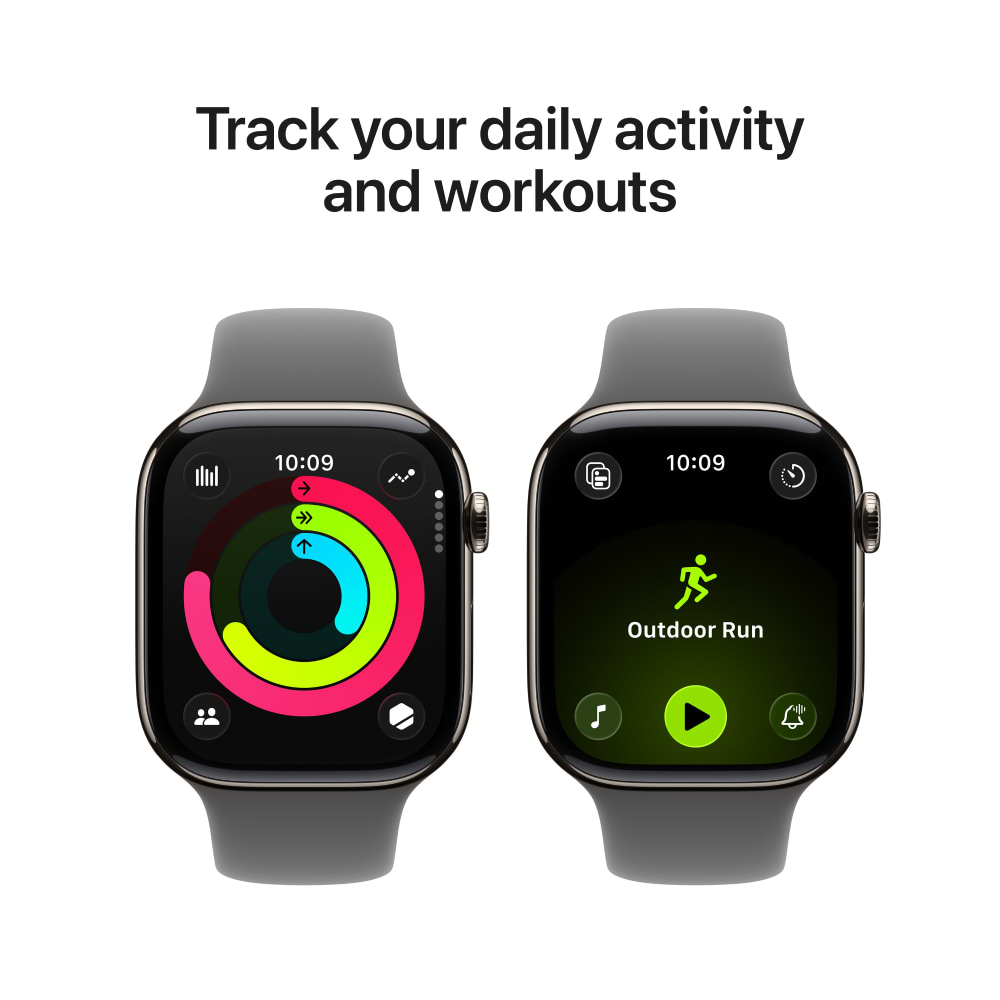 Фото - Смарт-годинник Apple Watch Series 11 GPS + eSIM 46mm Natural Titanium Case with Stone Grey Sport Band - S/M