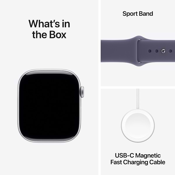 Фото - Смарт-часы Apple Watch Series 11 GPS + eSIM 46mm Silver Aluminium Case with Purple Fog Sport Band - M/L