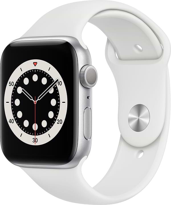 Фото - Смарт-годинник Apple Watch Series 6 44mm Silver Aluminium Case with White Sport Band