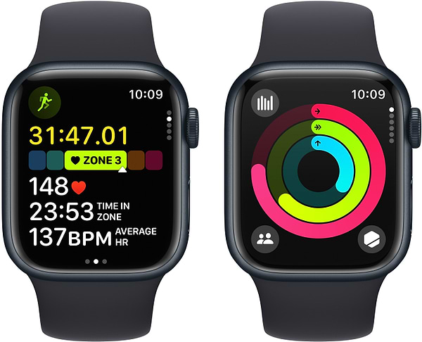 Фото - Смарт-годинник Apple Watch Series 9 GPS 41mm Midnight Aluminium Case with Midnight Sport Band - M/L