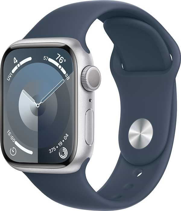 Фото - Смарт-годинник Apple Watch Series 9 GPS 41mm Silver Aluminium Case with Storm Blue Sport Band - S/M