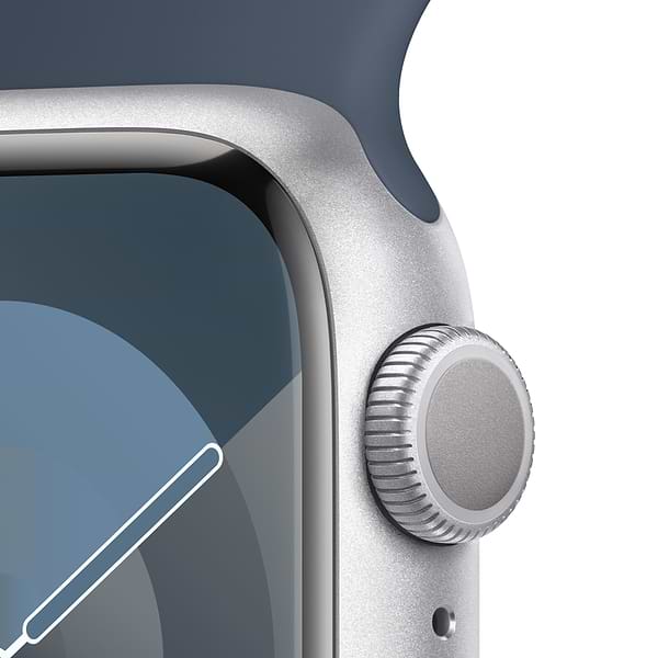 Фото - Смарт-годинник Apple Watch Series 9 GPS 41mm Silver Aluminium Case with Storm Blue Sport Band - S/M