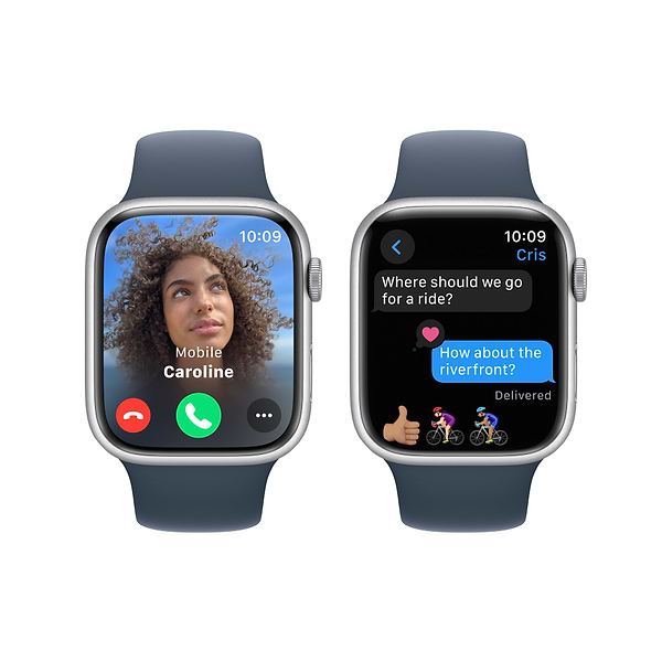 Фото - Смарт-часы Apple Watch Series 9 GPS 45mm Silver Aluminium Case with Storm Blue Sport Band - S/M