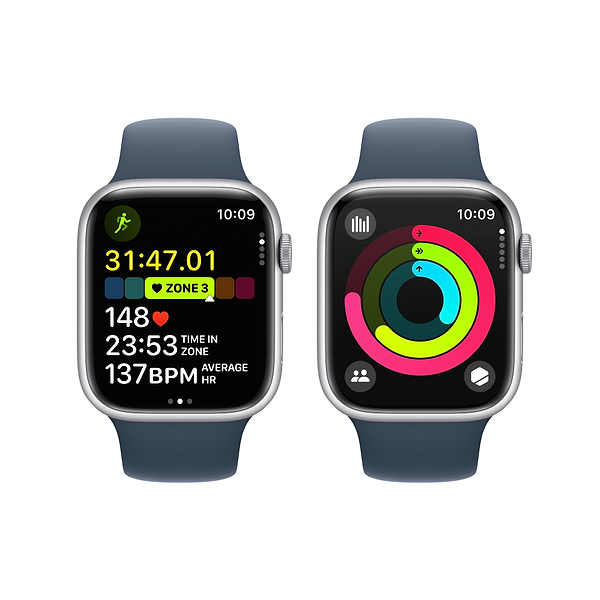 Фото - Смарт-часы Apple Watch Series 9 GPS 45mm Silver Aluminium Case with Storm Blue Sport Band - S/M