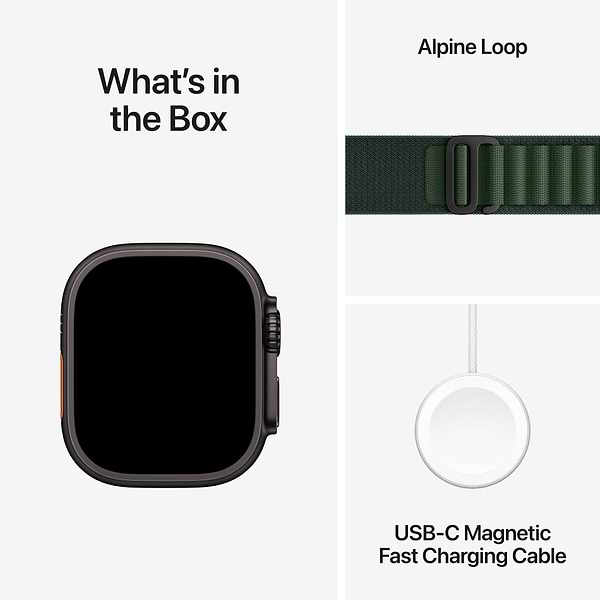 Фото - Смарт-годинник Apple Watch Ultra 2 GPS 49mm Black Titanium Case with Dark Green Alpine Loop - Small