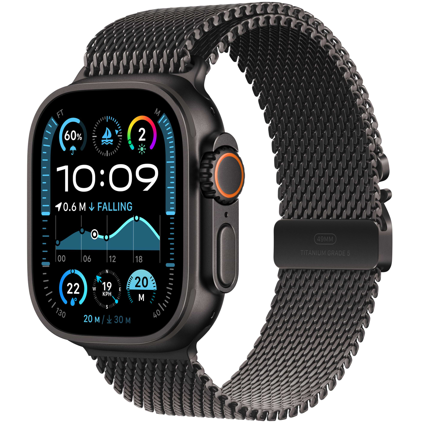 Смарт-часы Apple Watch Ultra 2 GPS 49mm Black Titanium Case with Black Titanium Milanese Loop - S - Фото 1