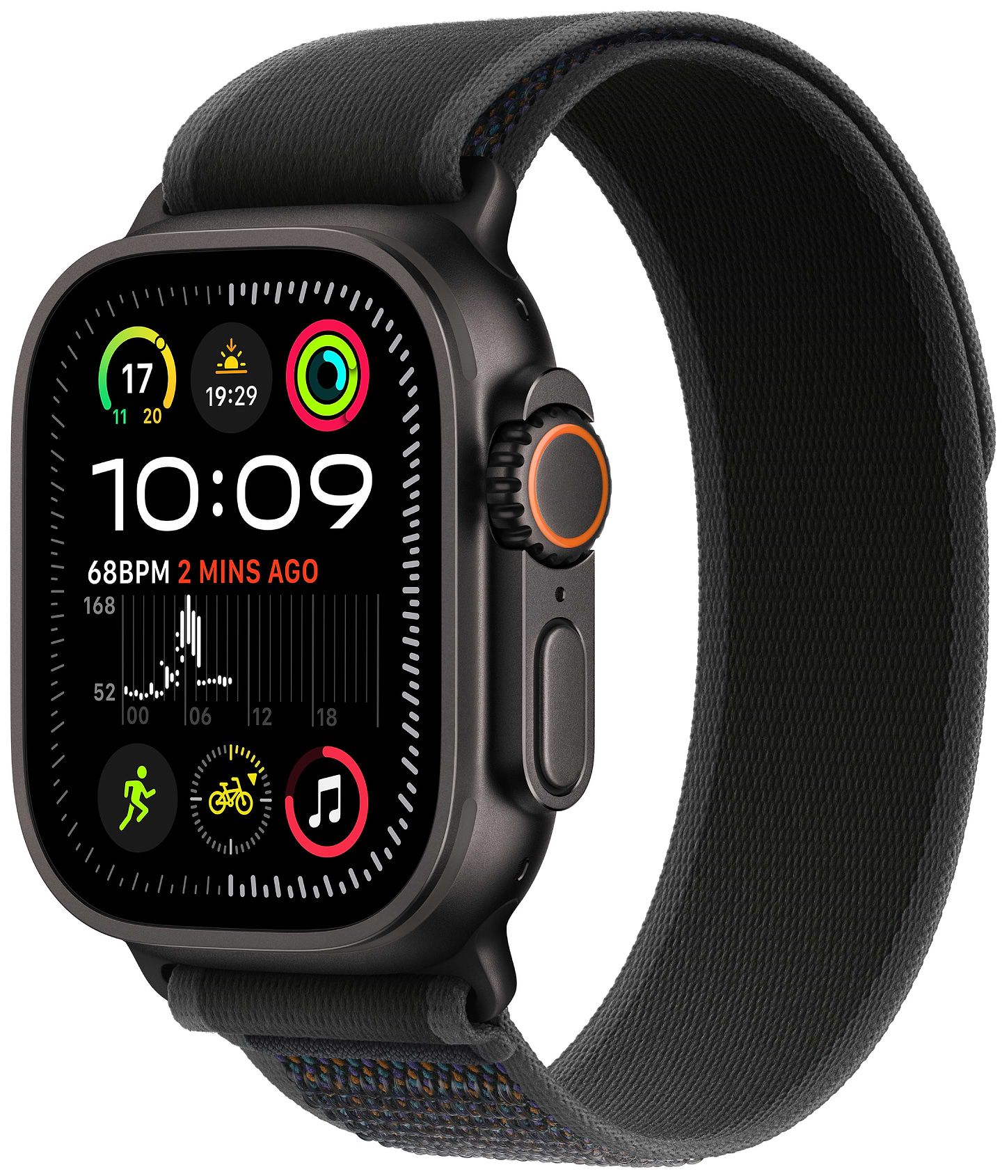 Смарт-часы Apple Watch Ultra 2 GPS 49mm Black Titanium Case with Black Trail Loop - S/M - Фото 1