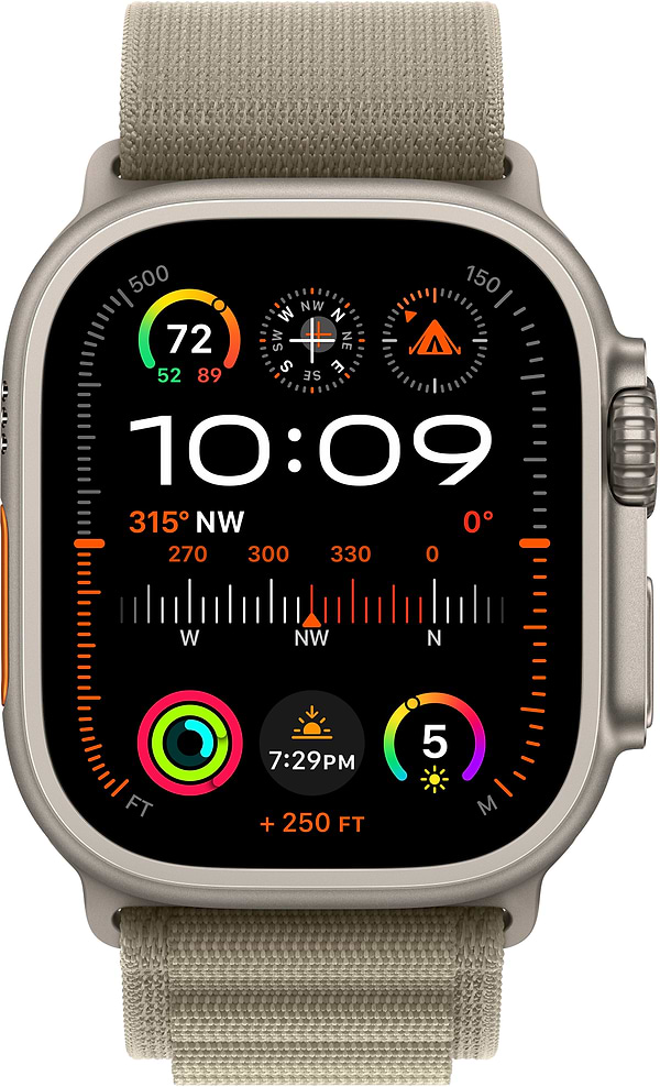 Фото - Смарт-годинник Apple Watch Ultra 2 GPS 49mm Titanium Case with Olive Alpine Loop - Medium