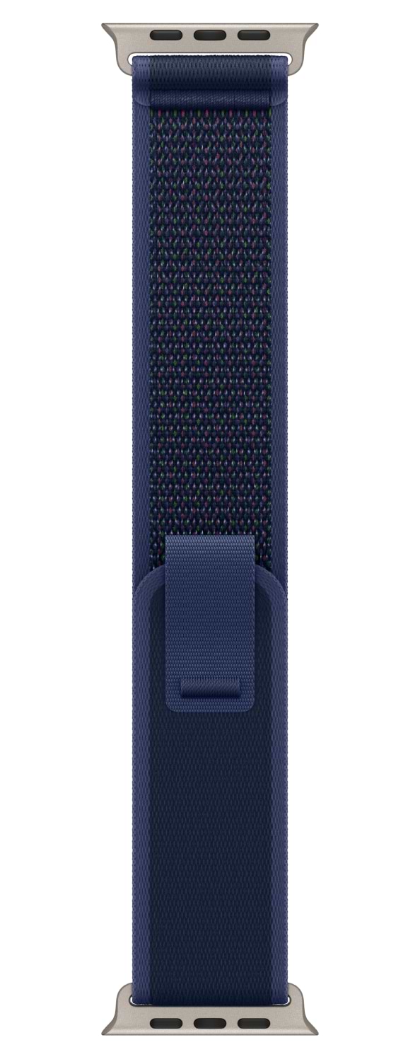 Фото - Ремінець для смарт-годинника Apple 49mm Blue Trail Loop - S/M - Natural Titanium Finish (MXTT3ZM/A)