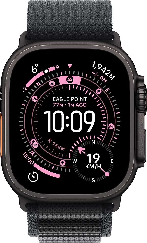 Фото - Смарт-годинник Apple Watch Ultra 3 GPS + eSIM 49mm Black Titanium Case with Black Alpine Loop - M