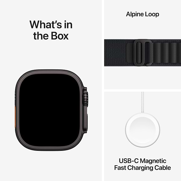 Фото - Смарт-годинник Apple Watch Ultra 3 GPS + eSIM 49mm Black Titanium Case with Black Alpine Loop - M