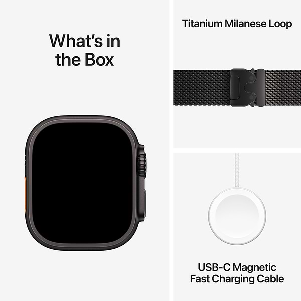 Фото - Смарт-часы Apple Watch Ultra 3 GPS + eSIM 49mm Black Titanium Case with Black Titanium Milanese Loop - M