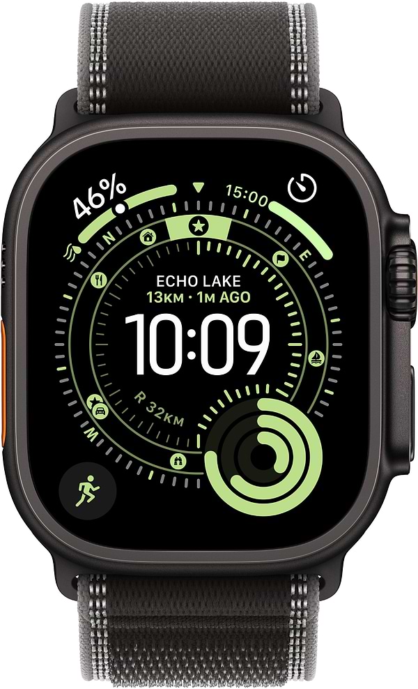 Фото - Смарт-годинник Apple Watch Ultra 3 GPS + eSIM 49mm Black Titanium Case with Black/Charcoal Trail Loop - M/L
