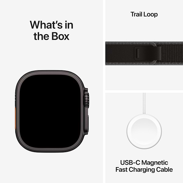 Фото - Смарт-годинник Apple Watch Ultra 3 GPS + eSIM 49mm Black Titanium Case with Black/Charcoal Trail Loop - M/L