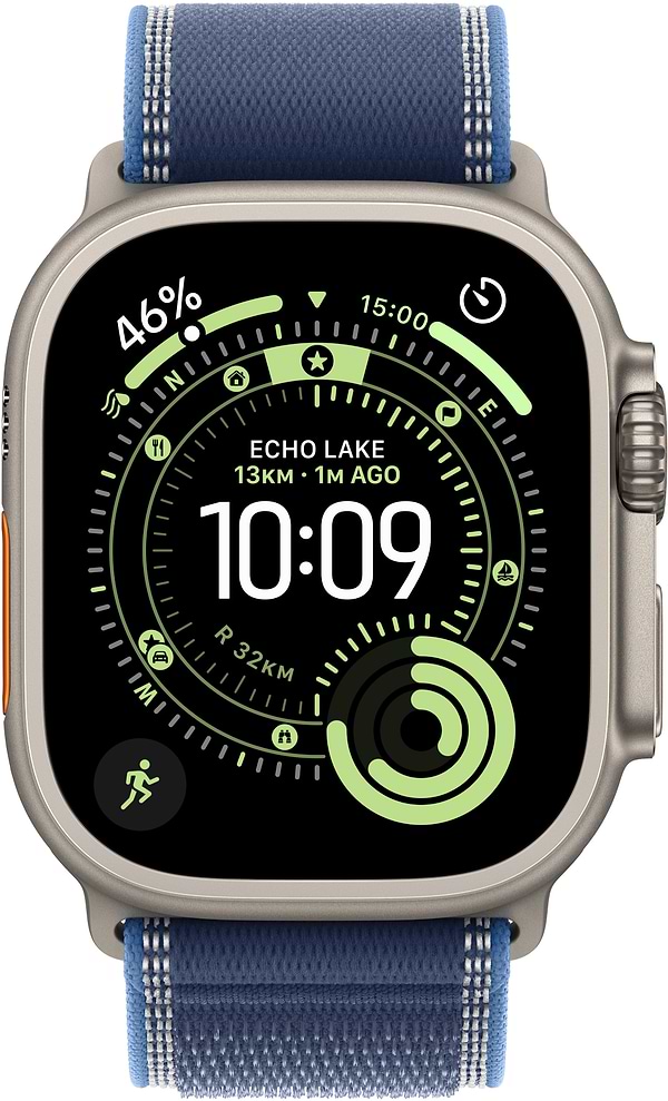 Фото - Смарт-часы Apple Watch Ultra 3 GPS + eSIM 49mm Natural Titanium Case with Blue/Bright Blue Trail Loop - S/M
