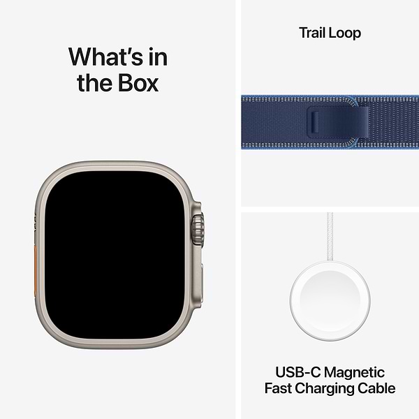 Фото - Смарт-часы Apple Watch Ultra 3 GPS + eSIM 49mm Natural Titanium Case with Blue/Bright Blue Trail Loop - S/M