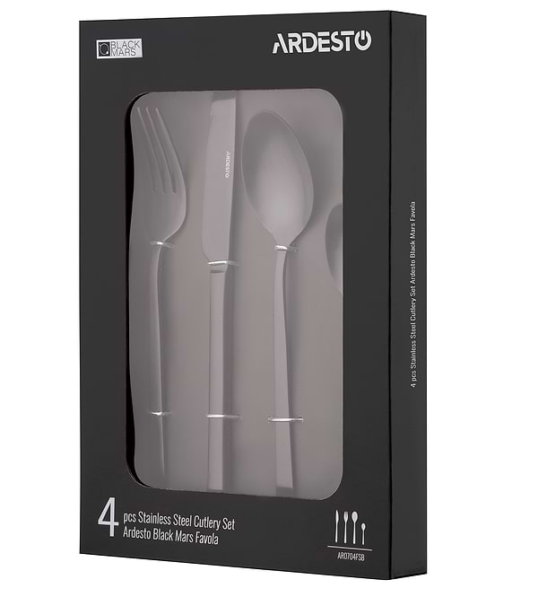 Фото - Набір столових приборів Ardesto Black Mars Favola 4 пр. (AR0704FSB)