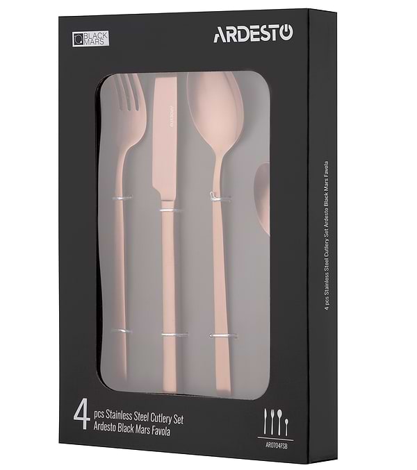 Фото - Набор столовых приборов Ardesto Black Mars Favola 4 пр. (AR0704FSC)