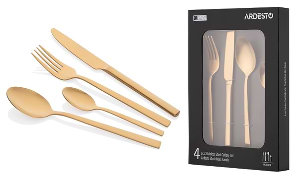 Фото - Набір столових приборів Ardesto Black Mars Favola 4 пр. (AR0704FSG)