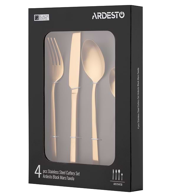 Фото - Набір столових приборів Ardesto Black Mars Favola 4 пр. (AR0704FSG)