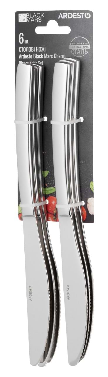 Фото - Набір ножів столових Ardesto Black Mars Charm 6 пр. (AR0706CK)
