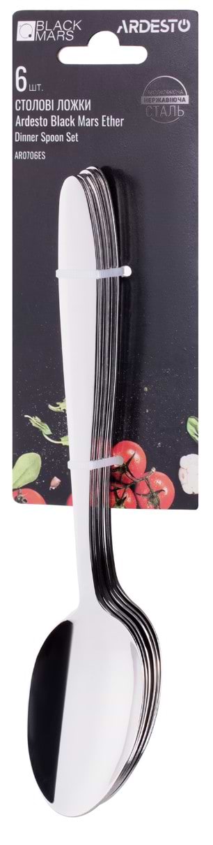 Фото - Набор ложек столовых Ardesto Black Mars Ether 6 пр. (AR0706ES)