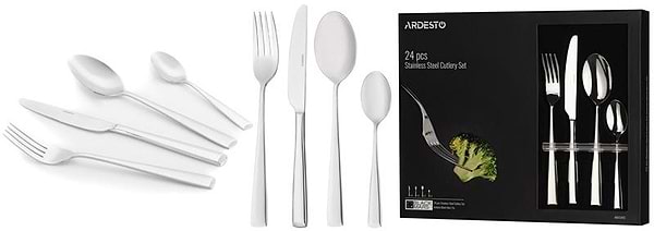 Фото - Набор столовых приборов Ardesto Black Mars Tia 24 пр. (AR0724TS)