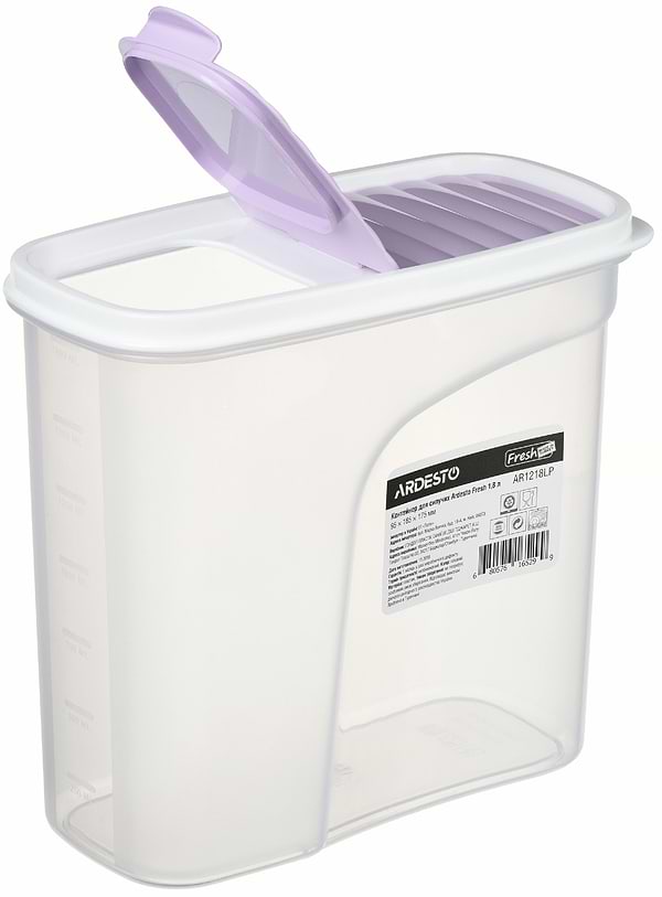 Фото - Ємність для сипучих Ardesto Fresh Lilac 1.8 л (AR1218LP)