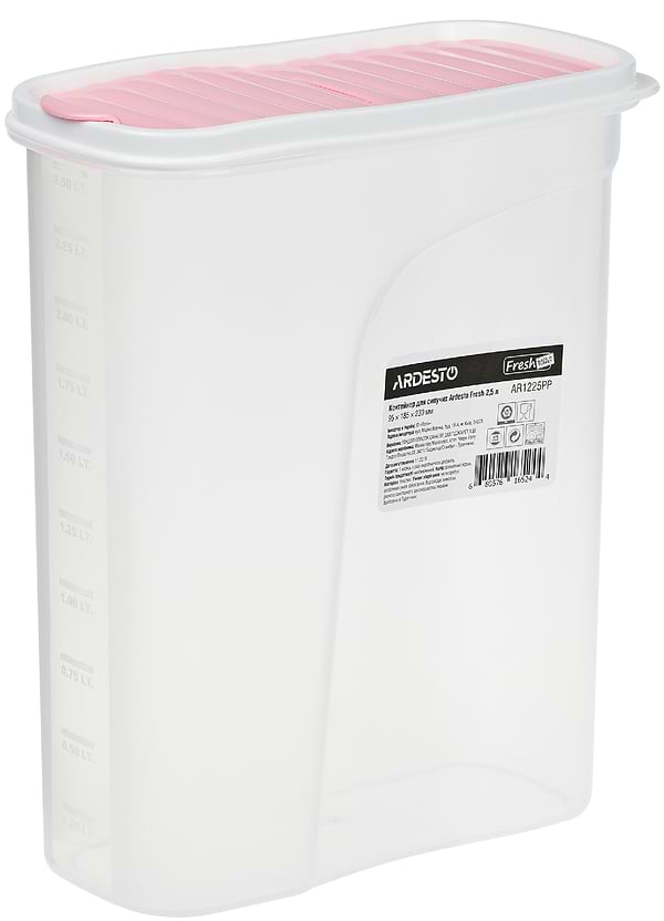 Фото - Емкость для сыпучих Ardesto Fresh 2.5 л (AR1225PP) Фото - Емкость для сыпучих Ardesto Fresh 2.5 л (AR1225PP)